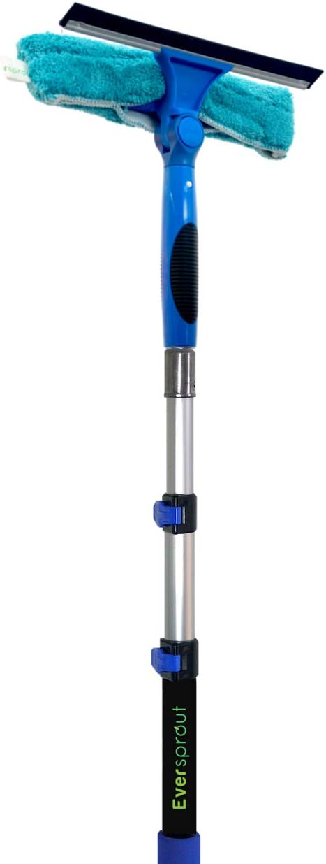 EVERSPROUT 5-to-12 Foot Swivel Squeegee & Microfiber Glass Window Scrubber, Window Squeegee &
