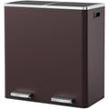 Arlopu 16 GallonStainless Steel Trash Can, 60L Dual Compartment, Metal Kitchen Step Recycle Bin