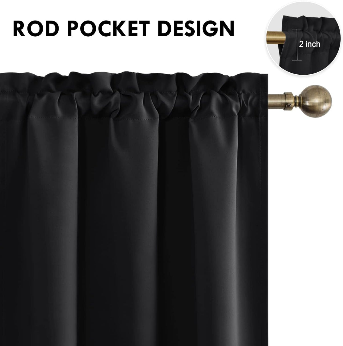 DWCN Blackout Curtains for Bedroom - Thermal Insulated Privacy Energy Saving Rod Pocket Drapes for