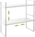 Expandable Cabinet Shelf Organizer Rack, Stackable Kitchen Counter Storage Shelves Stand