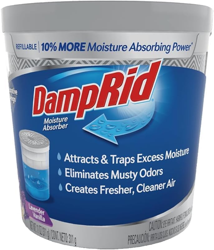 Damp Rid Refillable Moisture Absorber, Includes Single Damp Rid Lavender Vanilla 11oz. Cup & 44oz.