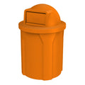 42 Gallon Circle 100% Recycled Plastic Heavy Duty Outdoor Commercial Trash Can with Push Open Dome