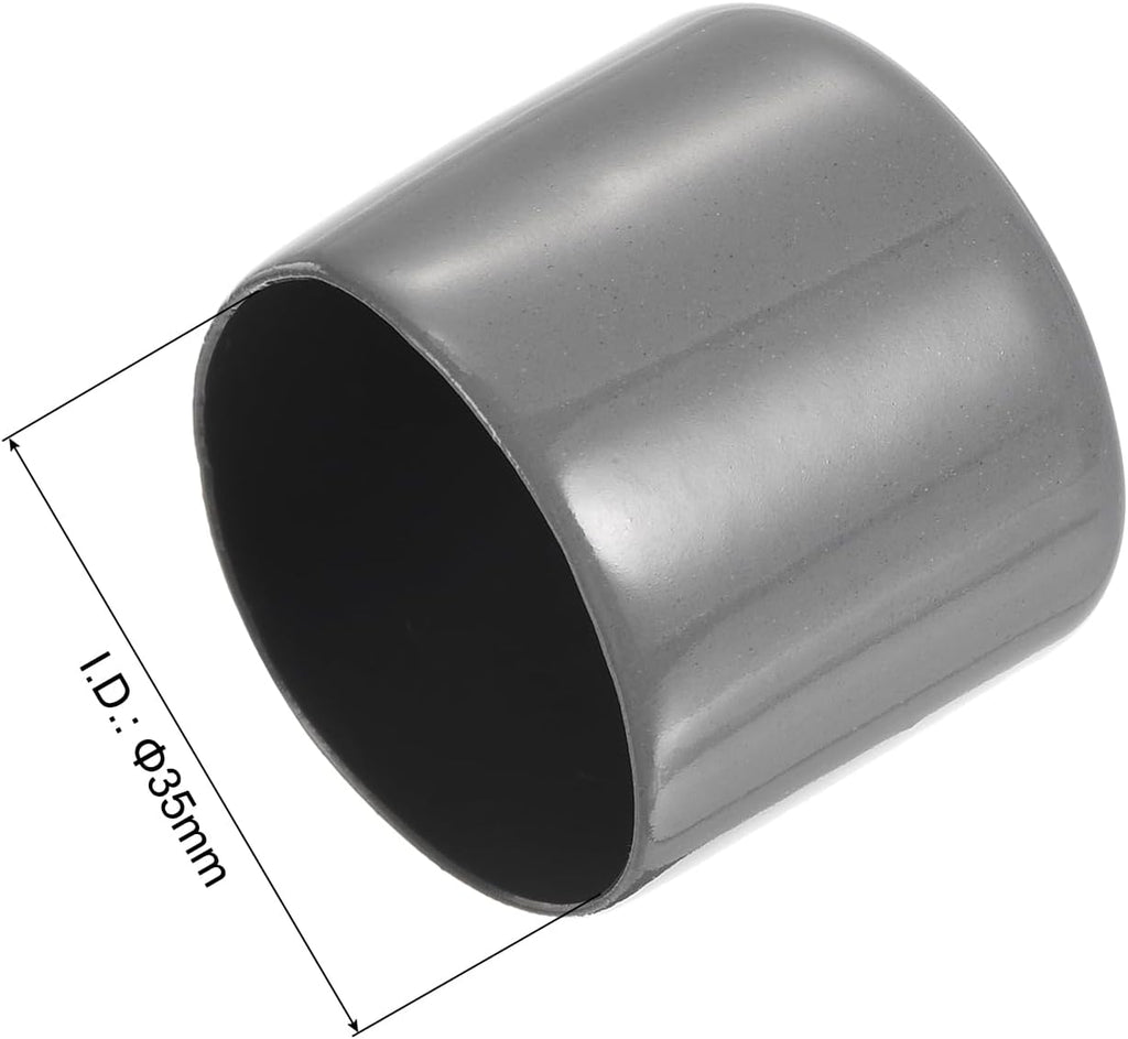 uxcell 20pcs Rubber End Caps 35mm ID Vinyl Cap Cover Screw Protectors Dark Grey