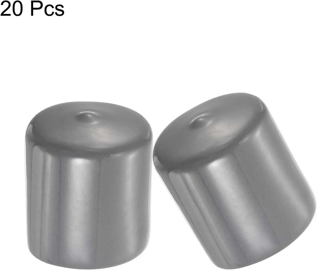 uxcell 20pcs Rubber End Caps 38mm ID Vinyl Cap Cover Screw Protectors Dark Grey