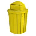 42 Gallon Slatted Circle 100% Recycled Plastic Commercial Outdoor and Indoor Trash Can with Push