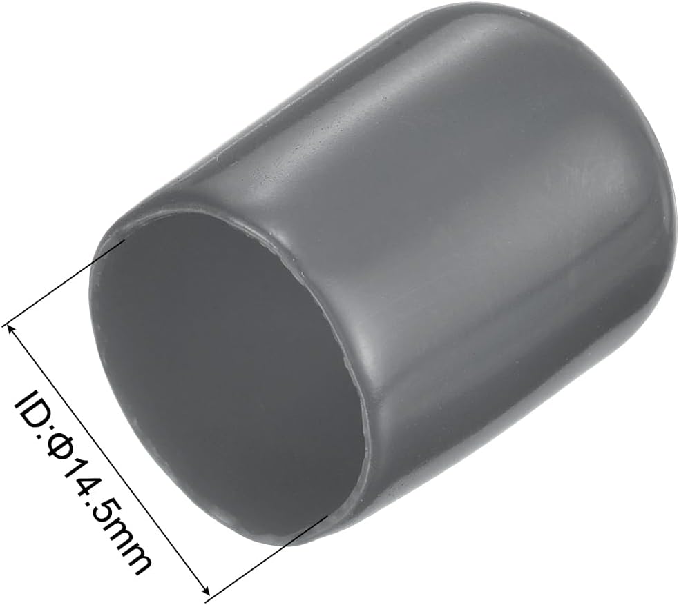 uxcell 20pcs Rubber End Caps 14.5mm ID Vinyl Round Tube Bolt Cap Cover Thread Protectors Dark Grey
