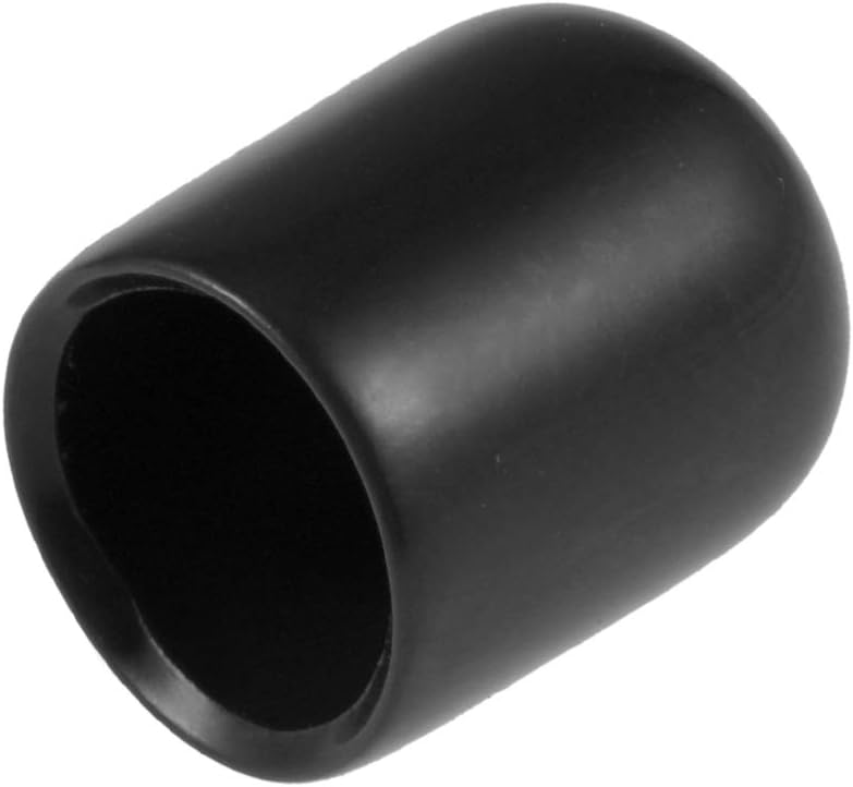 uxcell 20pcs Rubber End Caps 3/8"(9.5mm) ID Vinyl Round Tube Bolt Cap Cover Thread Protectors Black
