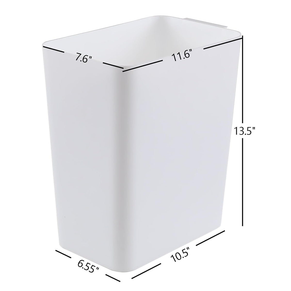 Xyskin 3 Pack Plastic Trash Wastebasket, Garbage Cans, Deskside Garbage Bin, White, 4.5 Gallon