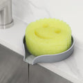 LANMU Silicone Smiley Face Sponge Holder for Kitchen Sink, Sink Caddy Organizer with Drainage for