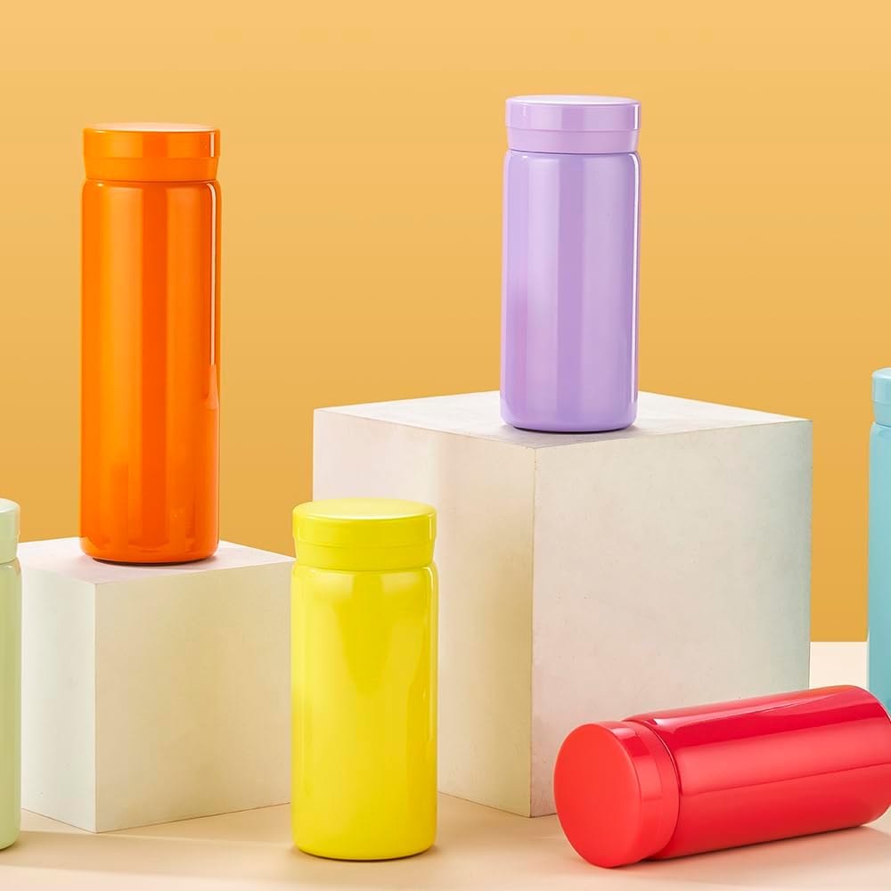 Mini Thermos Cute Water Bottle - 7 oz Tiny Insulated Vacuum 18/10 Stainless Steel Small Flask