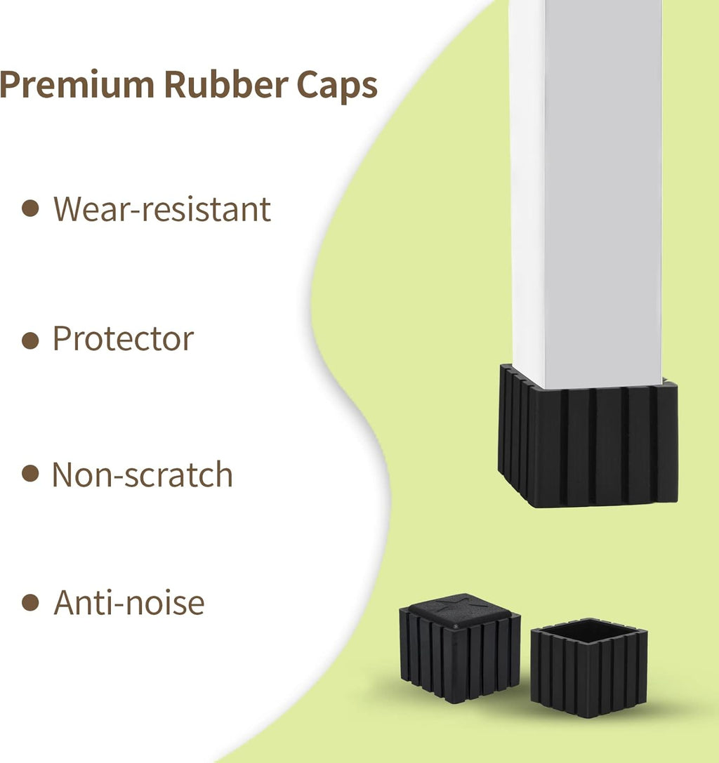 Flyshop Anti-Skid Non-Marking Synthetic Rubbr Patio Chair Table Leg Caps Square Furniture Covers
