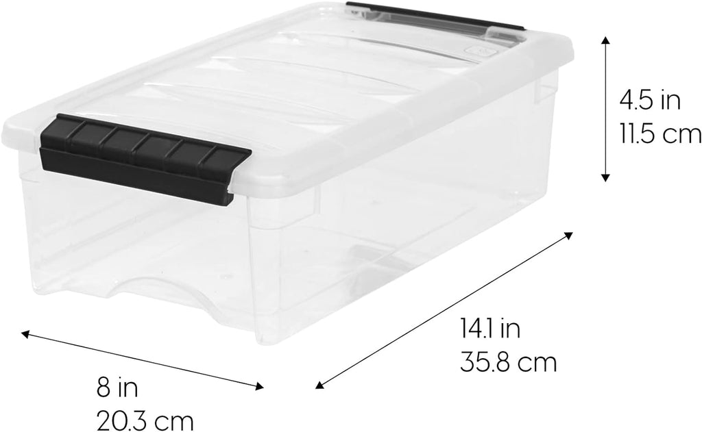IRIS USA 6 Qt Stackable Plastic Storage Bins with Lids, 10 Pack - BPA-Free, Made in USA - Discreet