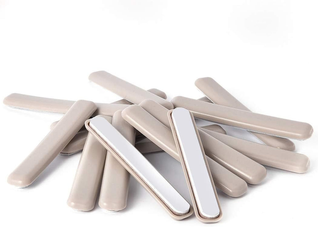 Ezprotekt 16 Pack Self-Stick Furniture Movers Sliders Strip for Carpet, 1/2 x 4 inch Rectangular