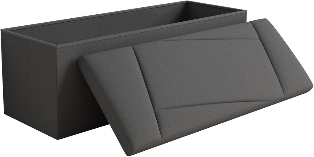 Ottoman with Storage, 43 Inches Folding Storage Ottoman Bench for Bedroom, End of Bed Bench