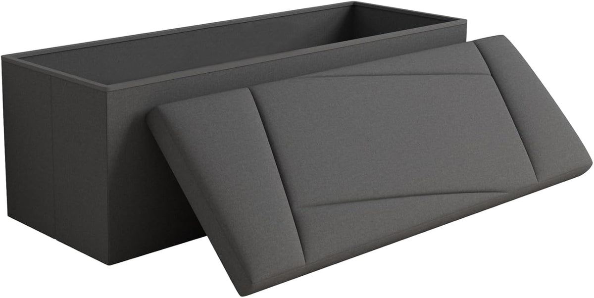 Ottoman with Storage, 43 Inches Folding Storage Ottoman Bench for Bedroom, End of Bed Bench
