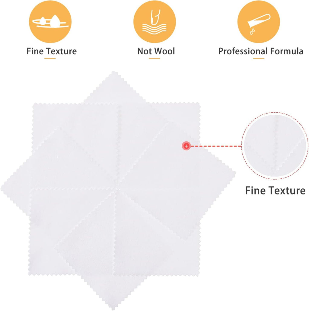 CATIFLIN 100pcs Jewelry Cleaning Cloth, Silver Polishing Cloth Individually Wrapped, Small Jewelry