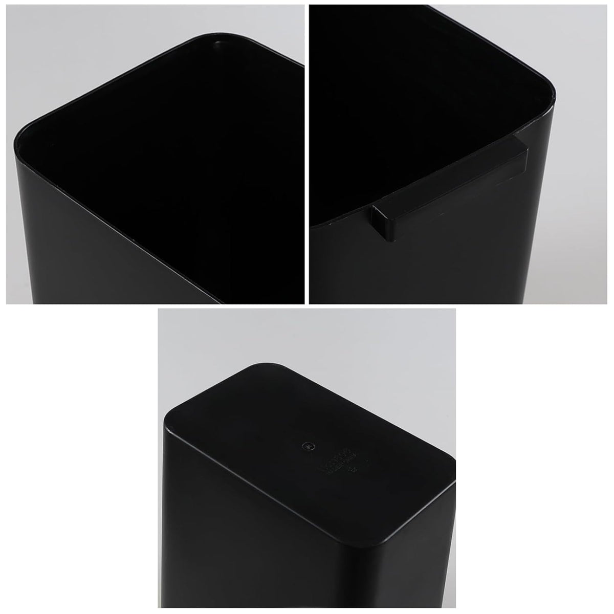Xyskin 4.5 Gallon Plastic Garbage Bin, Deskside Wastebasket, Waste Can, Black, 3 Pack