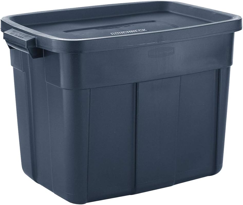 Rubbermaid Roughneck Tote Variety - |Made in the USA| Dark Indigo Metallic, Rugged Plastic