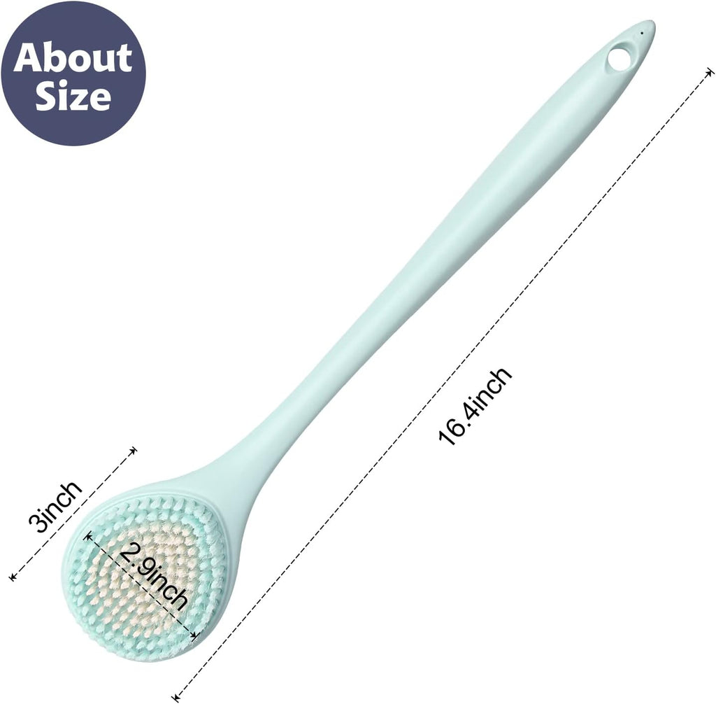 BEDELITE Back Bath Brush Long Handle for Shower of 2 - Soft Shower Brush for Men & Women,Back Brush