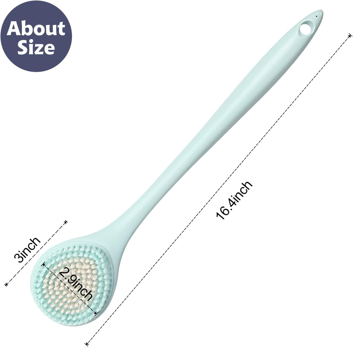 BEDELITE Back Bath Brush Long Handle for Shower of 2 - Soft Shower Brush for Men & Women,Back Brush