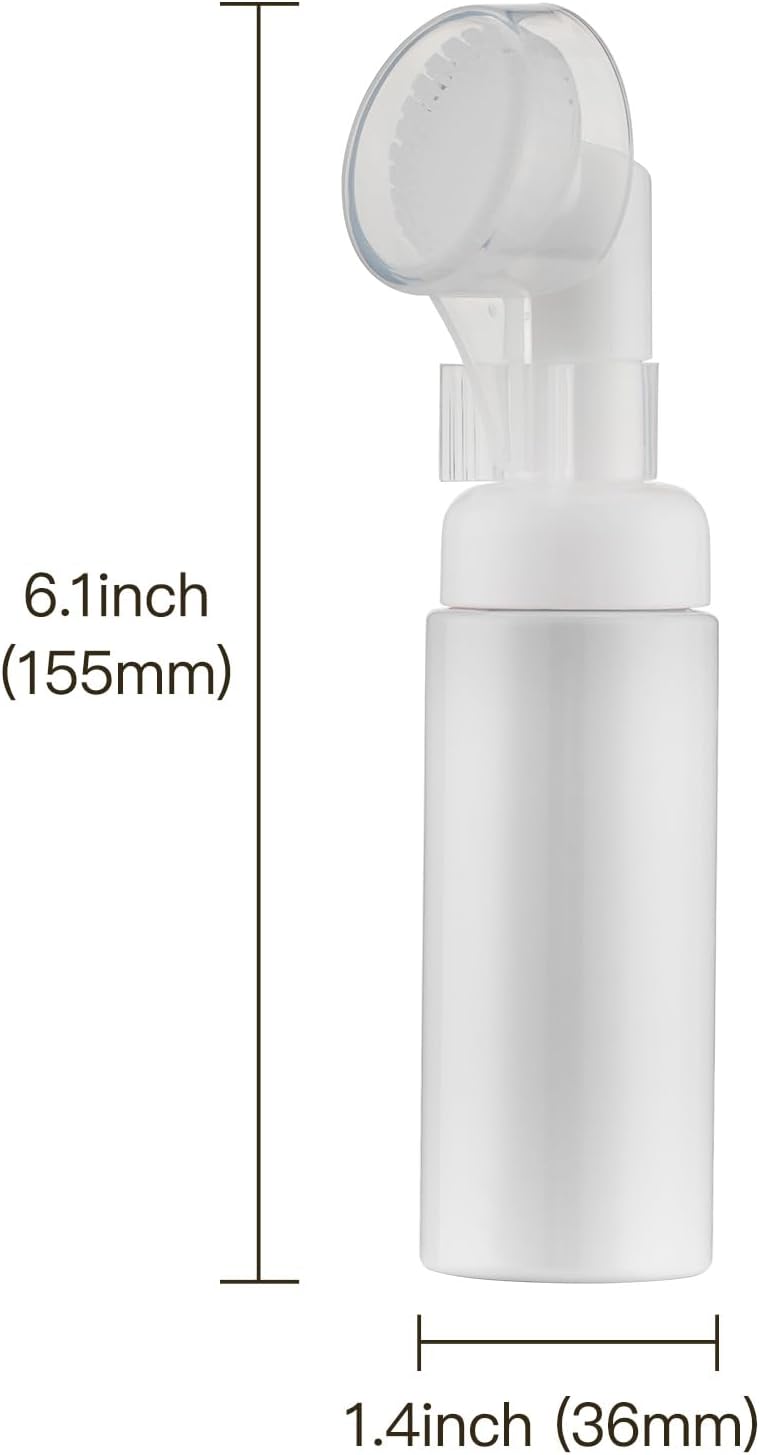 2 OZ Foam Bottle with Brush, Empty Foaming Dispensers to Travel for Soap, Shampoo (3pcs, 3colors)