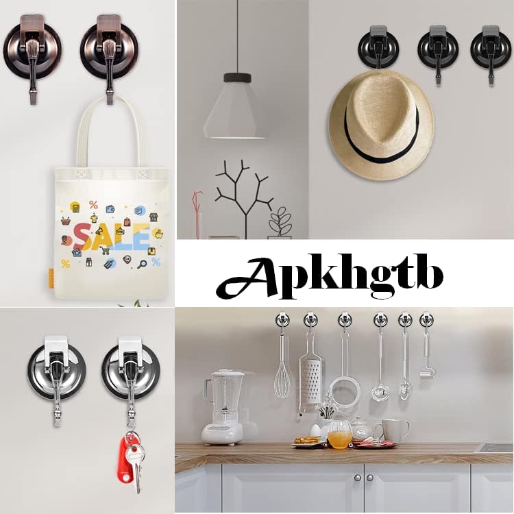 Heavy Duty Vacuum Suction Cup Hooks, Silver Plated Polished Super Suction for Kitchen Bathroom, 2