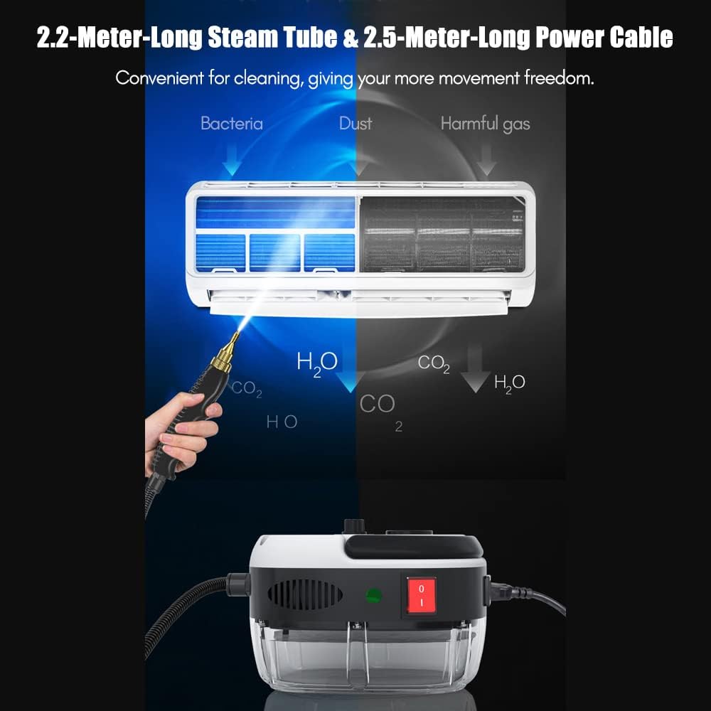 2500W Portable Handheld Steam Cleaner, High Temperature Pressurized Steam Cleaning Machine with