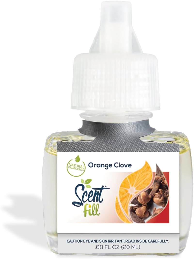 Scent Fill Orange Clove Plug in Air Freshener, 4 Scented Oil Refills