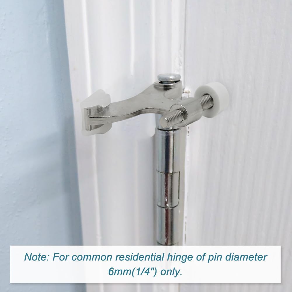 12 Pack Hinge Pin Brushed Nickel Door Stopper, Adjustable Heavy Duty Hinge Pin Door Stop with