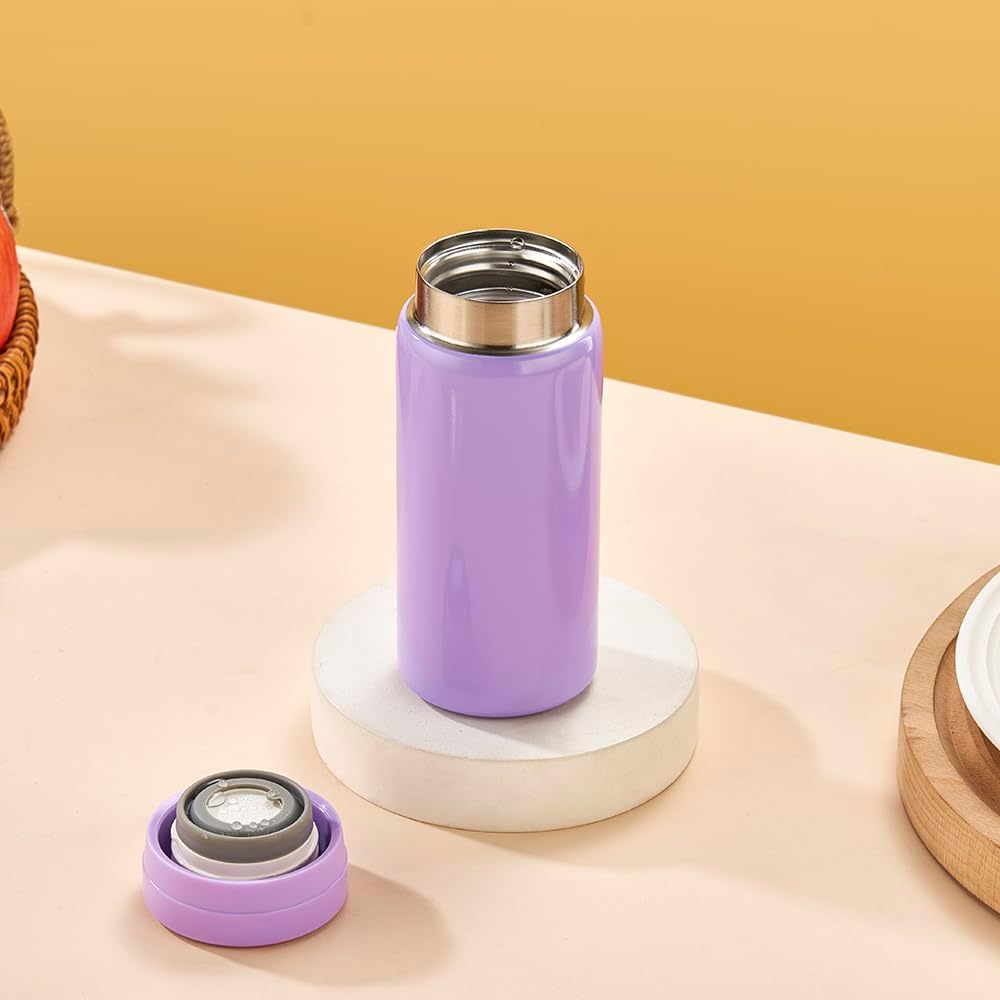 10oz Mini Water Bottle Stainless Steel Thermos Small Flask - Insulated Vacuum, Leak Proof, Keeps