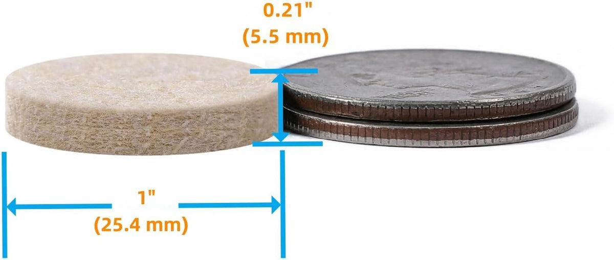 Furnigear Felt Furniture Pads for Hardwood Floors - Self Adhesive Chair Felt Pads, Floor Protector