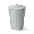 Plexon Round Trash Can 13 Gallon, Vintage Metal Outdoor Trash Can with Lid, Retro Farmhouse Garbage
