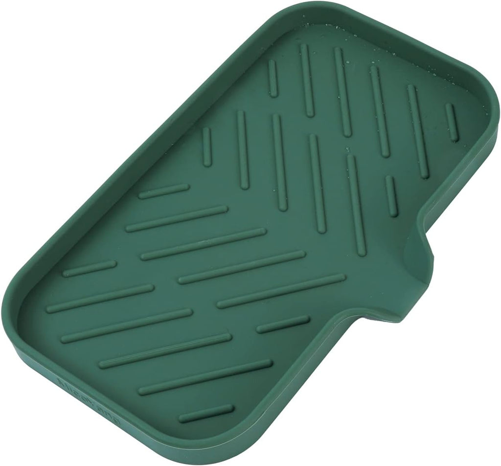 Silicone Bathroom Soap Dishes with Drain Spout-Bathroom and Kitchen Sink Organizer,Sponge