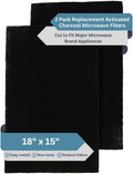 2-Pack Activated Carbon Charcoal Microwave Hood Filters - 18" x 15" Cut To Fit Kitchen Air Filter