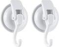 Heavy Duty Shower Suction Cup Hooks - Glass and Bathroom Robe Hangers, Reusable, No Hole Punch