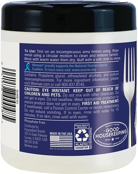 Weiman Jewelry Polish Cleaner, Tarnish Remover Wipes - 40 Count - Use on Silver Jewelry Antique