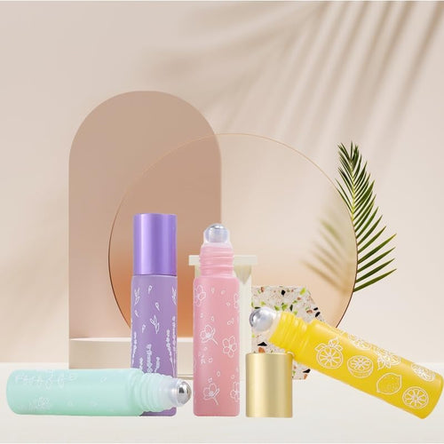 10 Pcs Yellow Glass Essential Oil Roller Bottles,10ml Empty Refillable Roll on Bottles,Glass Travel