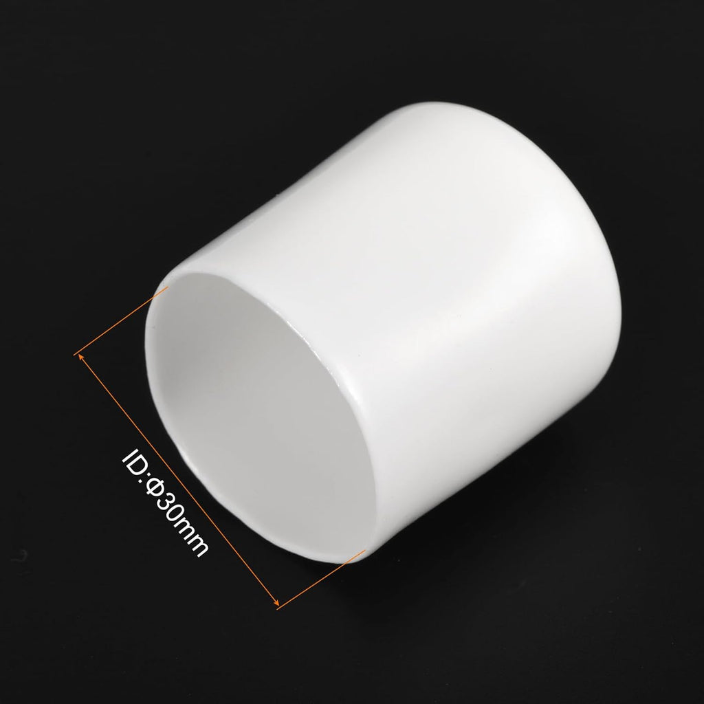 uxcell 20pcs Rubber End Caps 30mm ID Vinyl Round End Cap Cover Screw Thread Protectors White