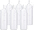 Condiment Squeeze Bottles Ketchup Dispenser, 6 Pack 12oz Squeeze Bottles for Liquids, Plastic Sauce
