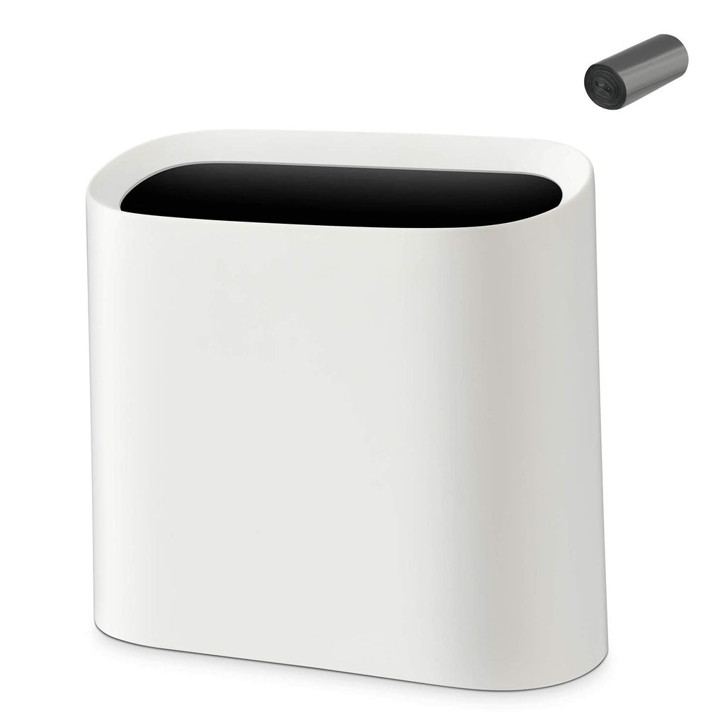 SUBEKYU 2.3 Gal Trash Can for Bathroom,Small Office Garbage Can for Kitchen,Slim Rectangular Waste