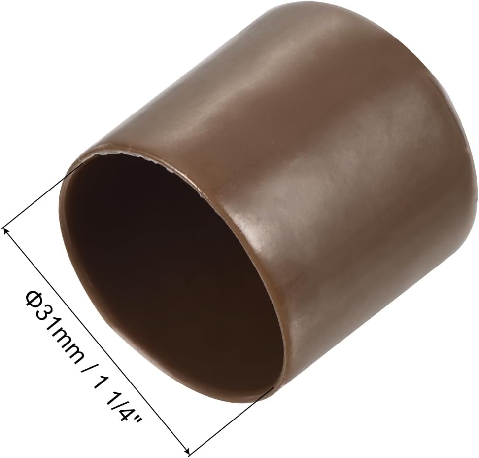 uxcell 20pcs Rubber End Caps 31mm(1 1/4") ID Vinyl PVC Round Tube Bolt Cap Cover Screw Thread