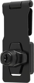 Alise Keyed Hasp Lock,4 Inch Safety Packlock Clasp Hasps Latch,Black Door Hinge Lock with Keys