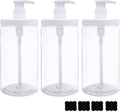 Cosywell Pump Bottle Dispenser Plastic Pump Bottles Refillable Bottles Wide Mouth Jar Style Empty