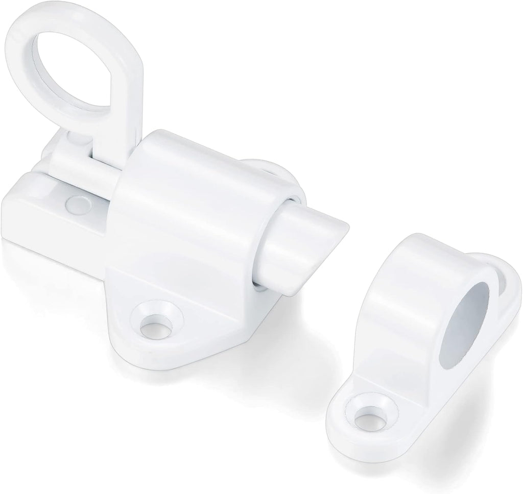 3 Packs Self-Closing Latches，White Spring Door Lock，Resilient Bolt Latch Aluminum Alloy Safety