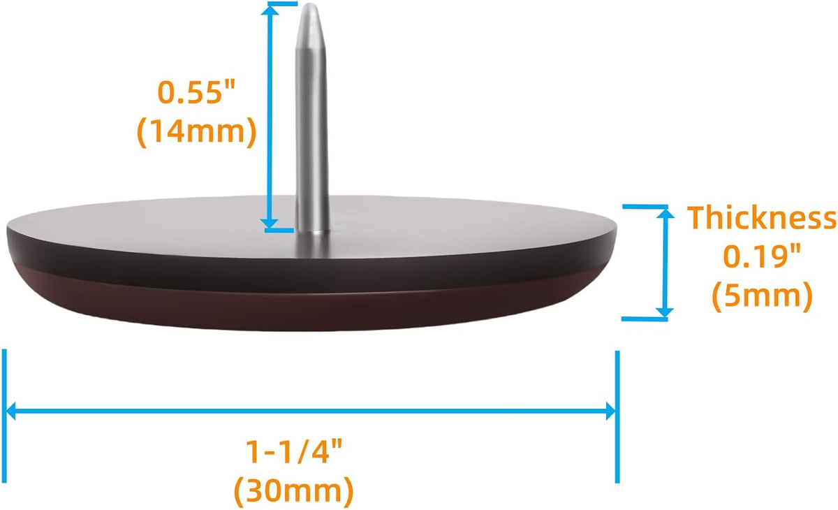 Furniture Glides Sliders-Furnigear PTFE (Teflon) Chair Leg Movers Sliders for Carpet and Hardwood