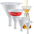 Plastic Funnel for Automotive Use - Kitchen Funnels for Filling Bottles, Jars, Containers or Lab