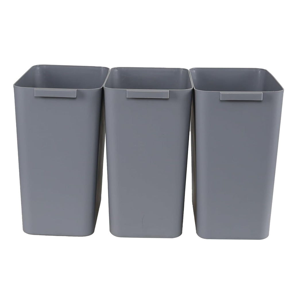 4.5 Gallon Small Plastic Waste Basket, Office Garbage Cans, 3 Packs, Gray