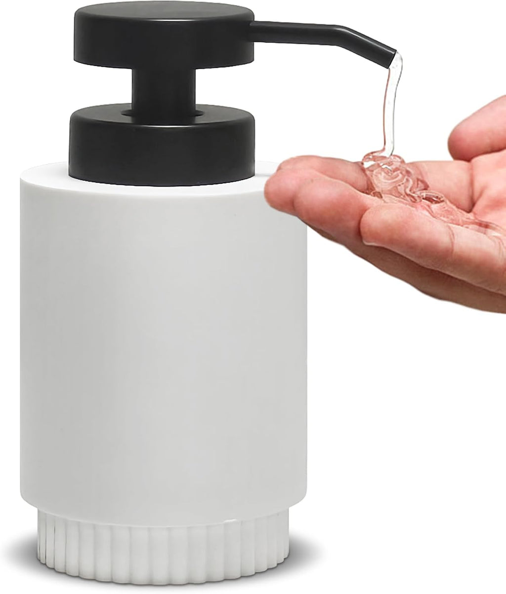 Resin Soap Dispenser for Bathroom, Hand Lotion Liquid Dispenser Easy-to-Press with Reusable Plastic