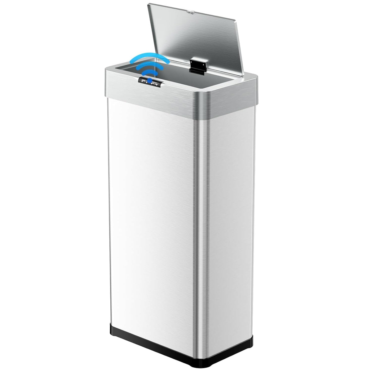 TLSUNNY 13.2 Gallon Motion Sensor Trash Can,Touchless Automatic Garbage Can,Brushed Stainless Steel