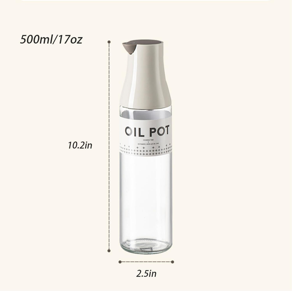 2 Pack Oil Dispenser for Kitchen, Auto Flip Non-Drip Design, Leak Proof, Oil Vinegar Dispenser Set